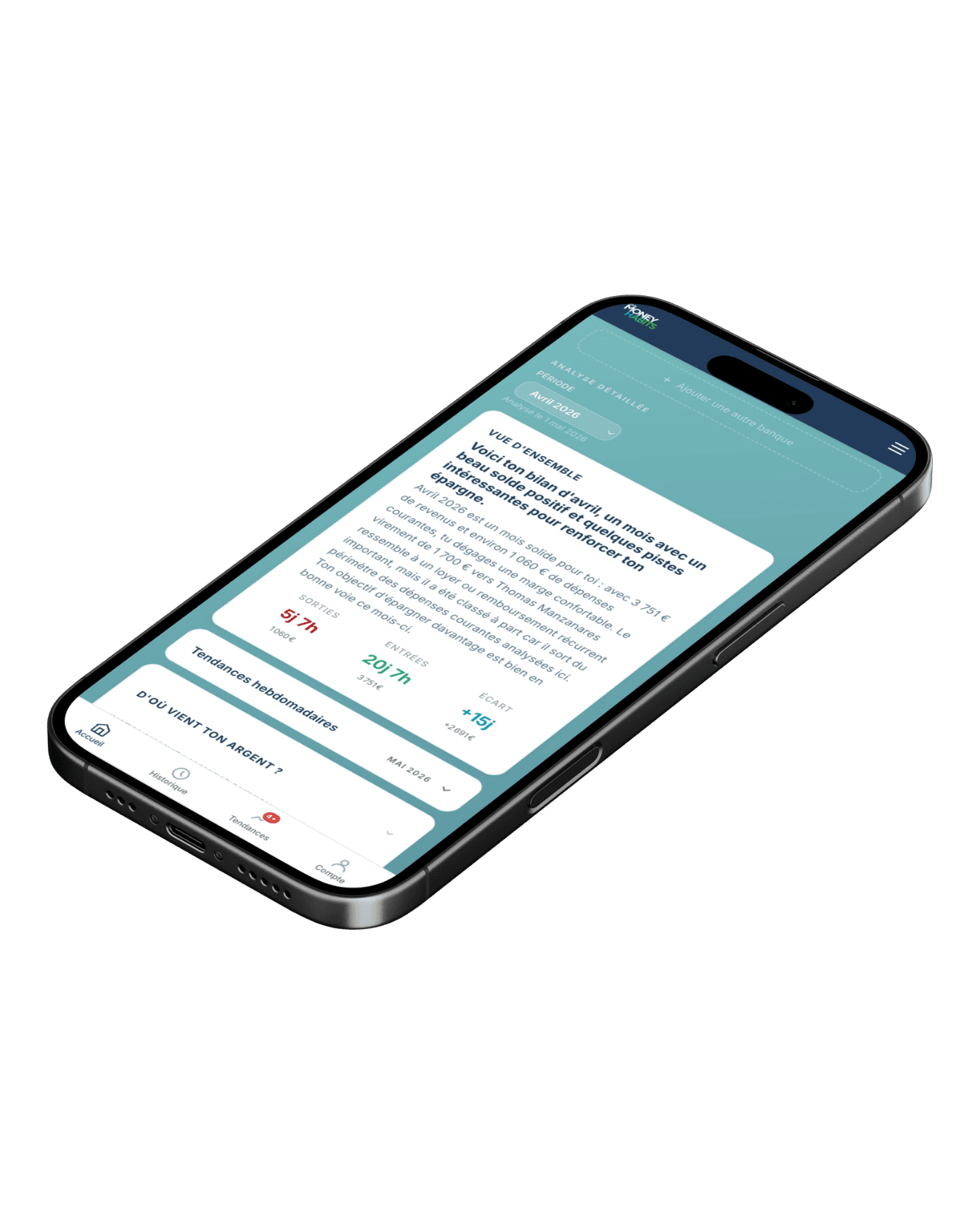 Aperçu de l'application YourMoneyHabits